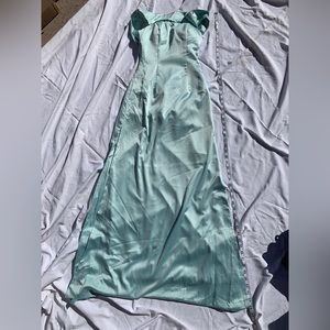 Baby Blue Off the Shoulder Slip Dress